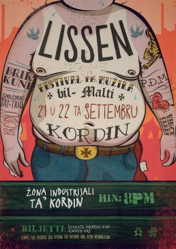 Lissen, festival ta Muzika bil- Malti poster design