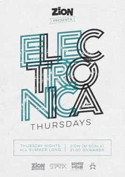Poster design for Electronica Thursdays at Zion