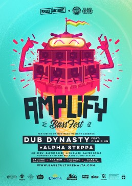 Amplify featuring Dub Dynasty, Alpha Steppa & Cian Finn poster design