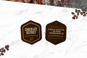 Business card design for Chocolate District Valletta Malta