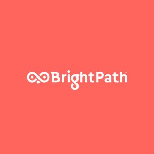 Bright Path logo on coral coloured background