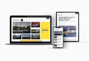 Times of Malta website shown on macbook, iphone and ipad