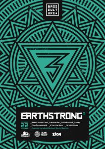 Poster design for Earthstrong 3 by Bass Culture Malta