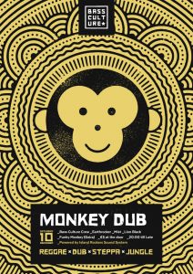 Poster design for Monkey Dub by Bass Culture Malta