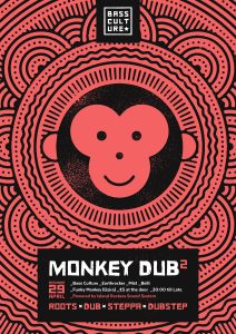 Poster design for Monkey Dub by Bass Culture Malta