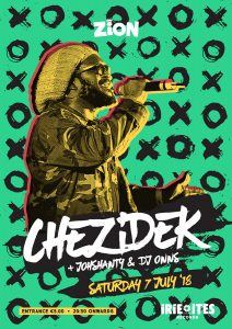 Poster design for reggae event featuring Chezidek at Zion Malta
