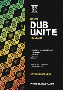 Poster design for Dub Unite by Bass Culture Malta