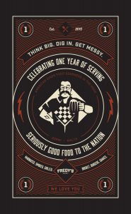 Fredy's Diner one year celebration artwork poster