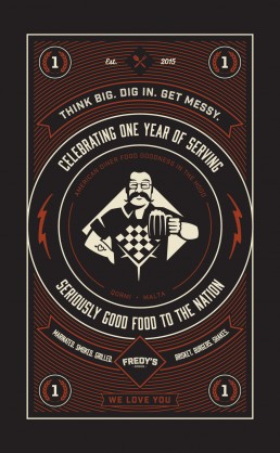 Fredy's Diner one year celebration artwork poster