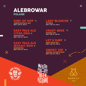 Menu design for Malta Craft Beer Festival 2019