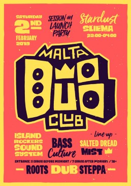 Poster design for Malta Dub Club by Bass Culture Malta and Island Rockers Sound System