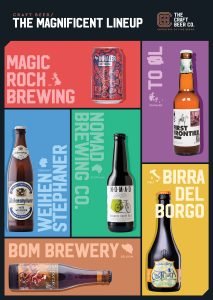 The Craft Beer Company, Magic Rock, To Øl, Weihenstephaner, Nomad Brewing, Birra Del Borgo, Bom Brewery poster design